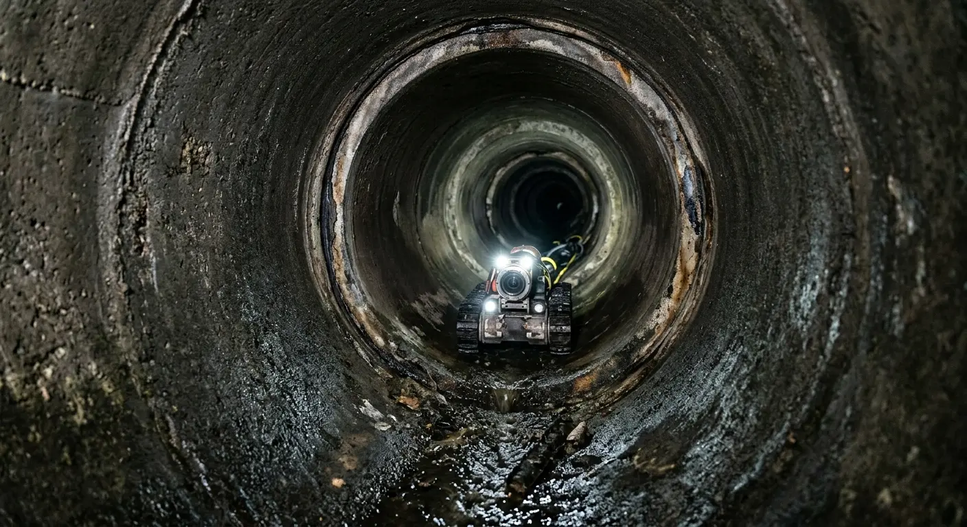Robotic sewer camera inspecting pipe interior for Sewer Line Repair in Big Stone Gap